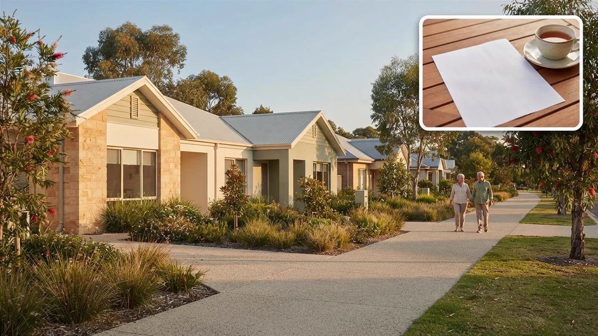 Two retirement housing options side by side, one with a fee at the end and one with rent every week